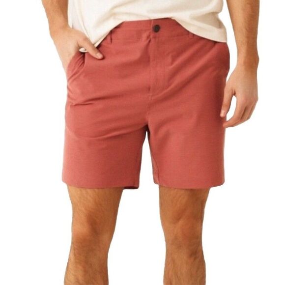 Faherty All Day Shorts Mens 38 Pink Stretch Quick Dry Lightweight Salmon Pink - Picture 1 of 12